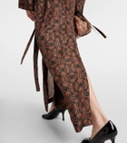 Dries Van Noten Printed silk satin trench coat