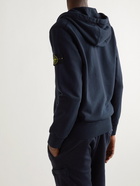 Stone Island - Logo-Appliquéd Cotton-Jersey Zip-Up Hoodie - Blue