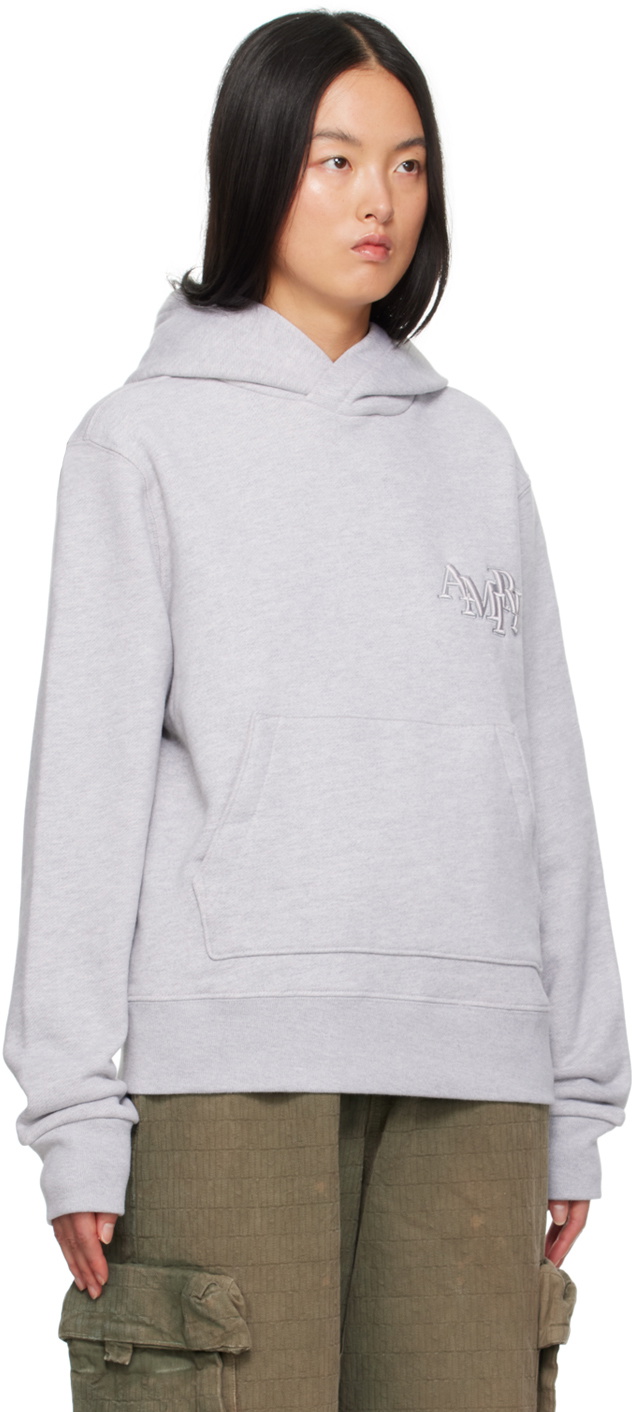 【関税込み】AMIRI グレー Staggered フーディ AMIRI Gray Staggered Hoodie Amiri