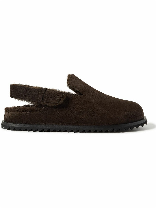 Photo: Officine Creative - Introspectus Shearling-Lined Suede Mules - Brown