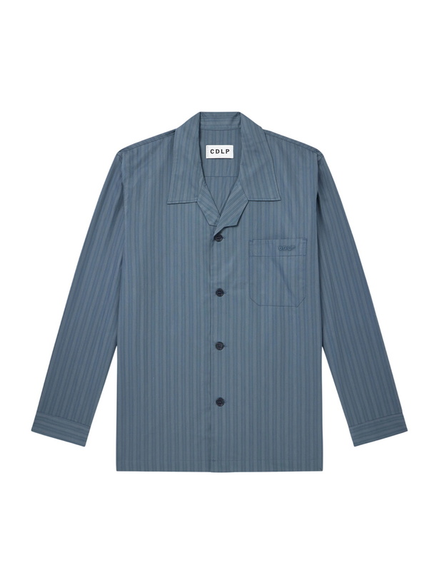 Photo: CDLP - Logo-Embroidered Striped Organic Cotton-Poplin Pyjama Shirt - Multi
