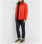 Aspesi - Garment-Dyed Waxed-Cotton Hooded Down Jacket - Orange