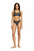 Diesel Thong in metallic-effect stretch cotton - Strings Womens in Grey