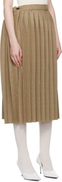 MARIE ADAM-LEENAERDT Beige Pleated Midi Skirt