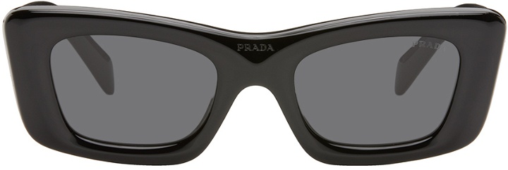 Photo: Prada Eyewear Black Cat-Eye Sunglasses