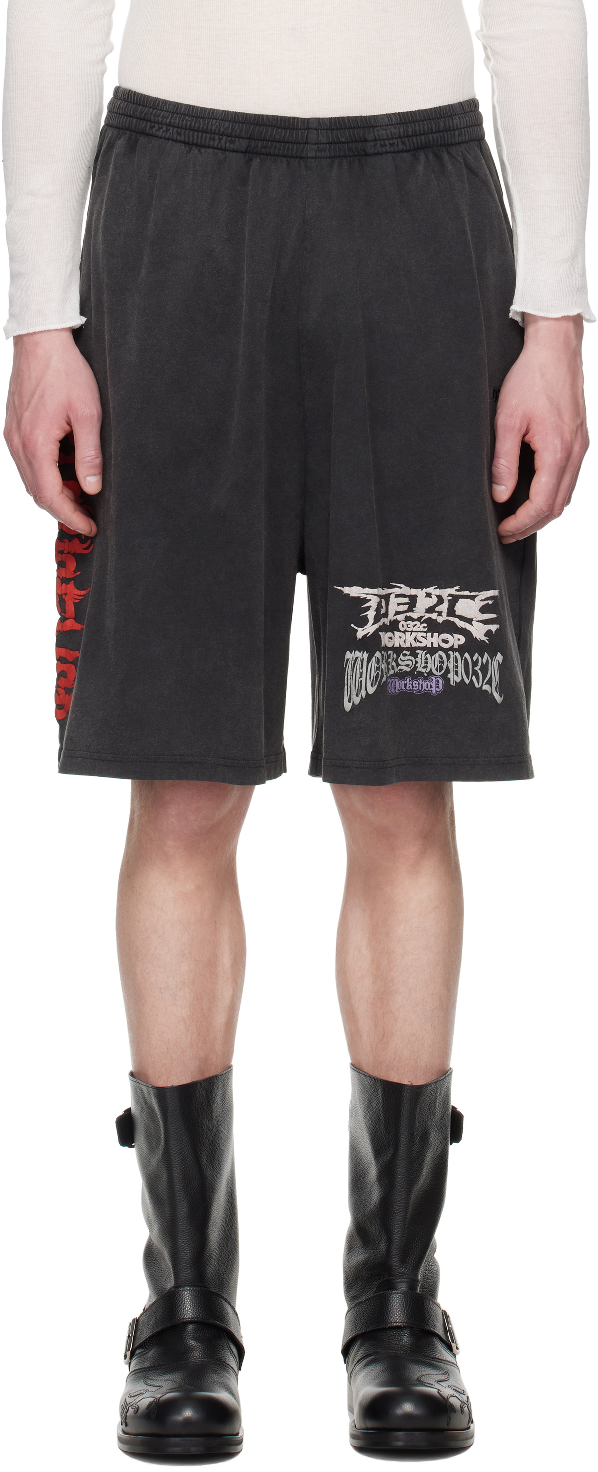 032c Black Telepresence Comfort Shorts