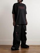 VETEMENTS - Oversized Cotton-Jersey T-Shirt - Black