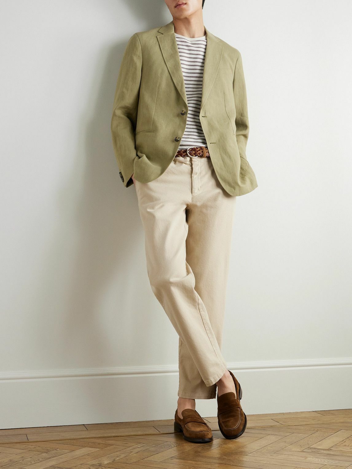 Orlebar Brown - Garret Unstructured Linen Suit Jacket - Green