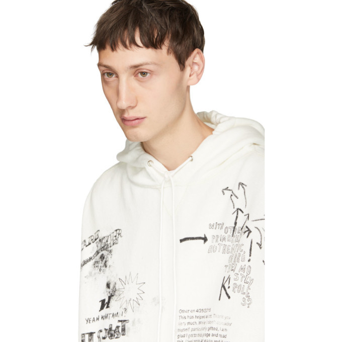 R13 White Doodle Hoodie R13