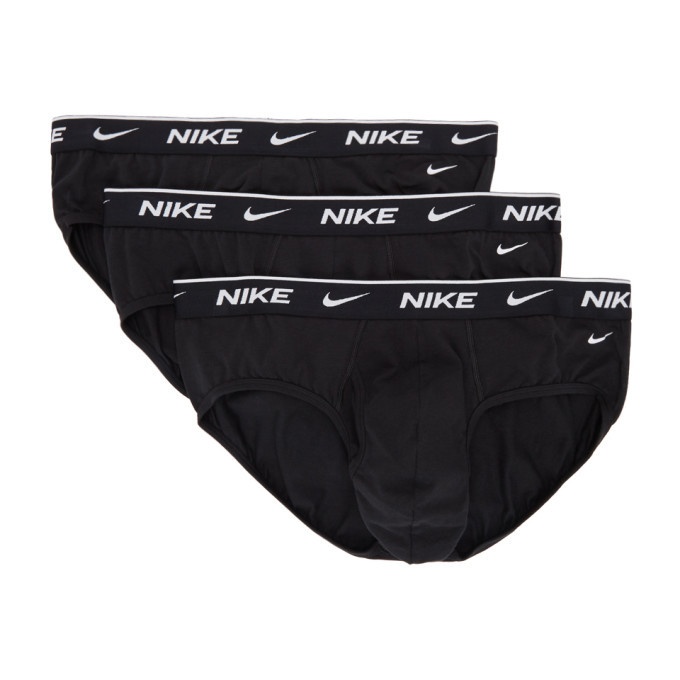 Photo: Nike Three-Pack Black Cotton Everyday Briefs