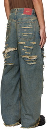 424 Blue Big Daddy Ripped Jeans