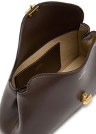 Toteme T-lock Mini Leather Clutch - Chocolate - One Size