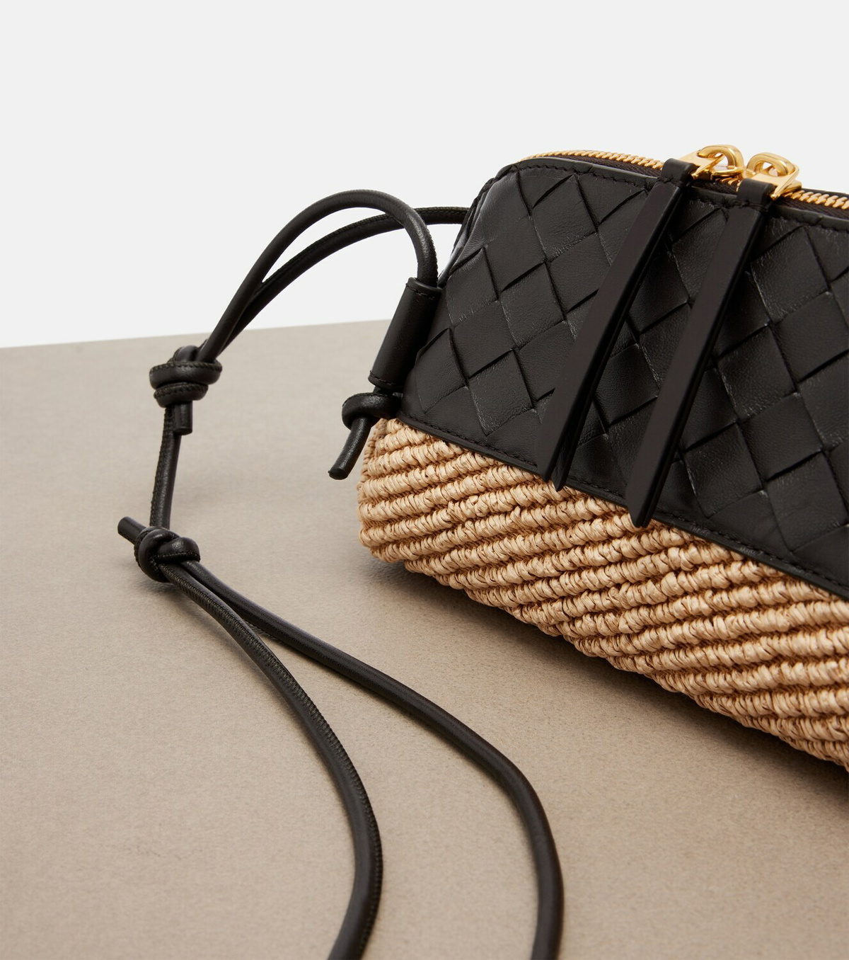 Bottega Veneta Concert Mini raffia crossbody bag