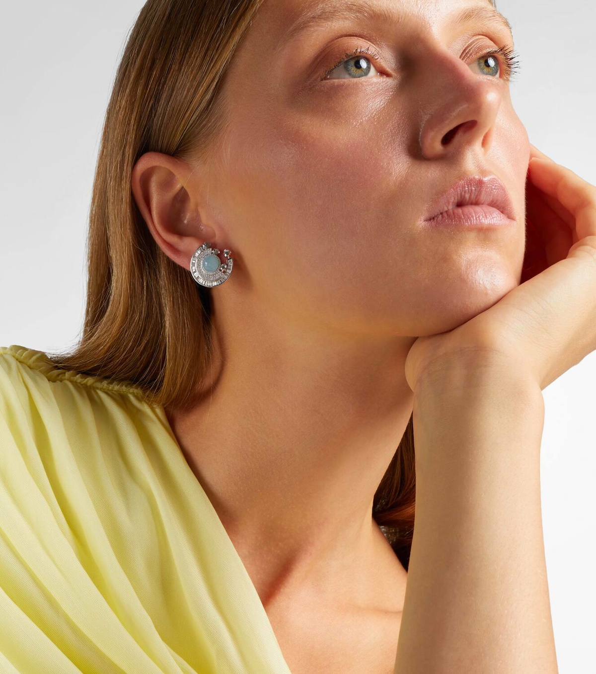 Ananya Chakra 18kt white gold earrings with pearls and gemstones