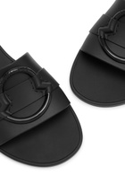 Moncler Logo Rubber Sliders Black