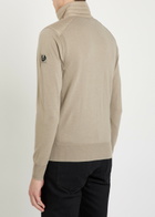 Belstaff Kilmington Quater-zip Knit Wool-blend Jumper Sand