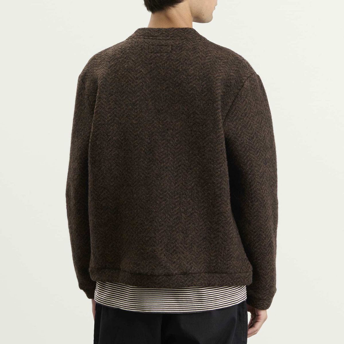 Universal Works Men's Raven Fleece Advance Cardigan in Brown