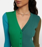 Staud - Shoko colorblocked ribbed-knit midi dress
