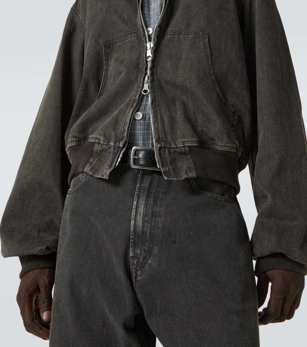Our Legacy Bank coated denim zip-up hoodie Our Legacy