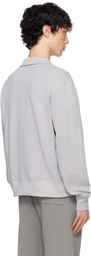 Lady White Co. Gray Mesh Full Zip Sweater