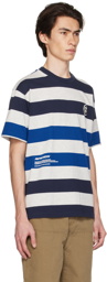 AAPE by A Bathing Ape Gray & Navy Striped T-Shirt