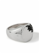 Tom Wood - Molecule Rhodium-Plated Recycled Silver Cubic Zirconia Signet Ring - Silver