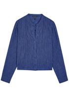 Eileen Fisher Striped Cotton Blouse Navy