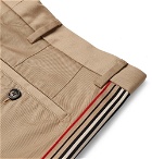 Burberry - Slim-Fit Grosgrain-Trimmed Cotton-Twill Chinos - Camel