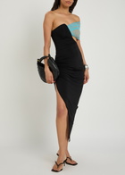 Nensi Dojaka Asymmetric Stretch-jersey Midi Dress Black