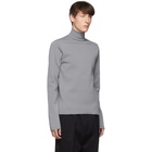 Jil Sander Grey Flyer Patch Turtleneck Sweater