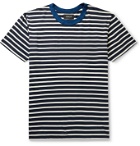 Howlin' - Terry-Trimmed Striped Cotton-Jersey T-Shirt - Blue