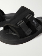 Suicoke - KAW-VS Webbing-Trimmed Suede Sandals - Black