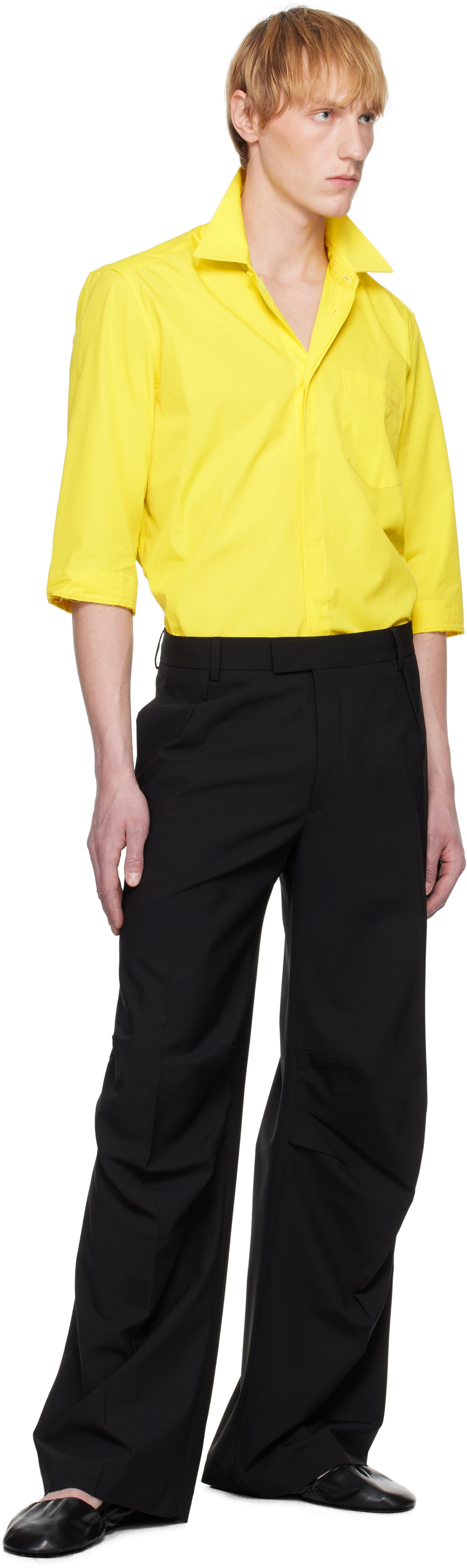 ALAINPAUL Yellow 3/4 Sleeve Shirt