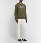 Saturdays NYC - Bowery Logo-Embroidered Loopback Cotton-Jersey Sweatshirt - Green