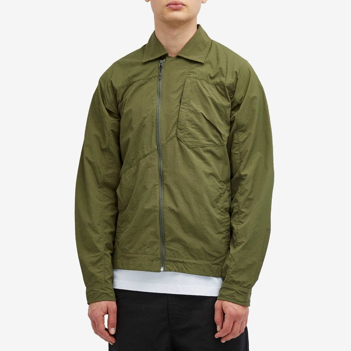 Maharishi Men's Tech Zip Through Overshirt in Olive Maharishi