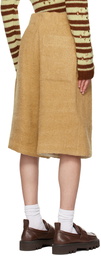 Dries Van Noten Beige Pleated Shorts