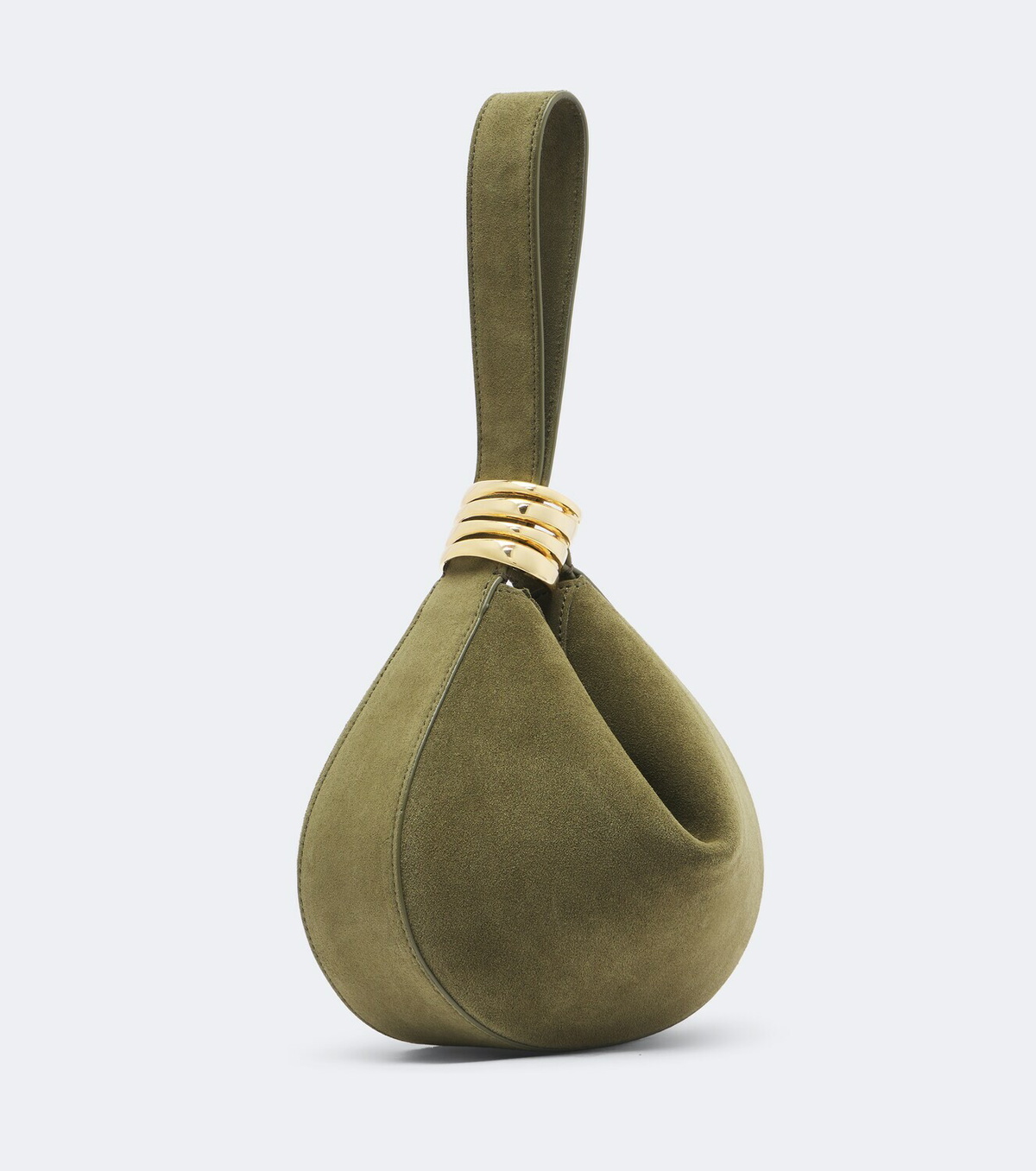 Amanu Zambia Ring Small suede top-handle bag