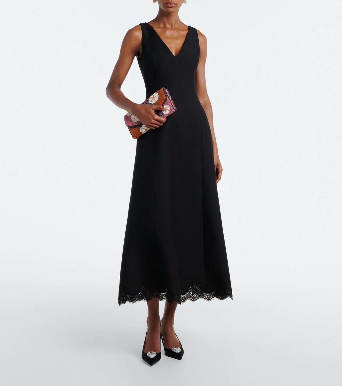 Valentino Garavani Cœur Royal velvet slingback pumps