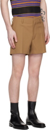 Dries Van Noten Brown Creased Shorts