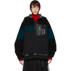 Facetasm Black Mens Fit Anorak Half-Zip Hoodie