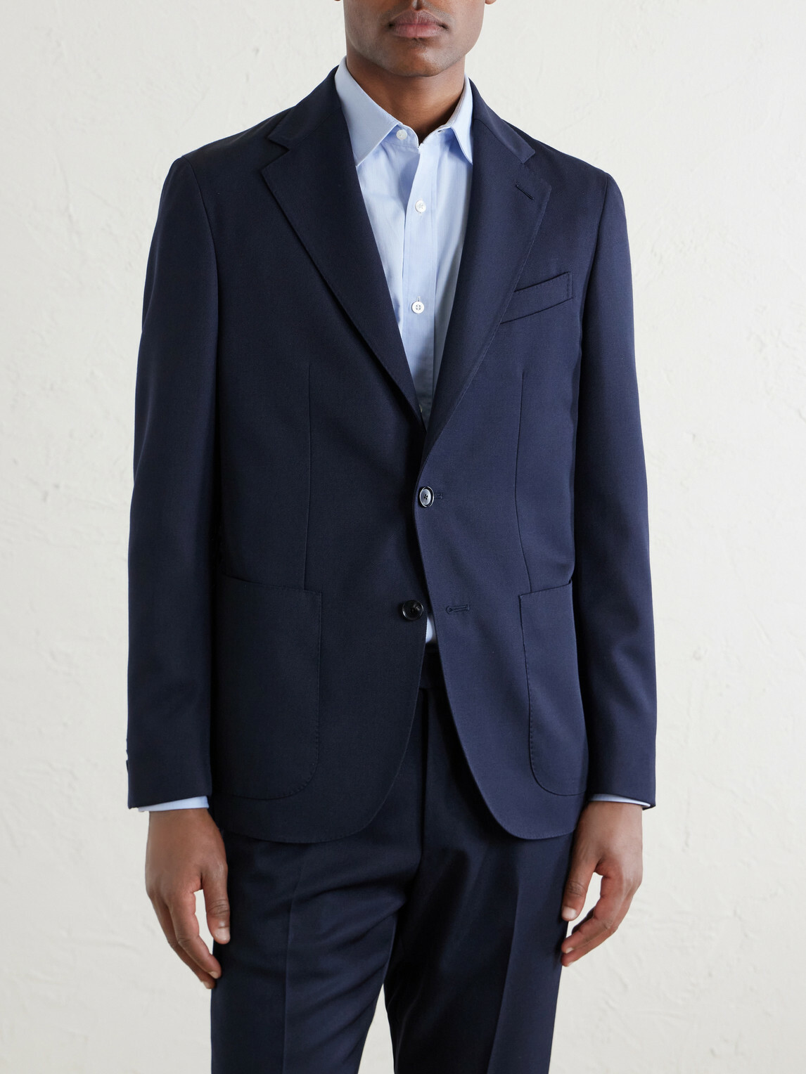Caruso - Twill Suit Jacket - Blue