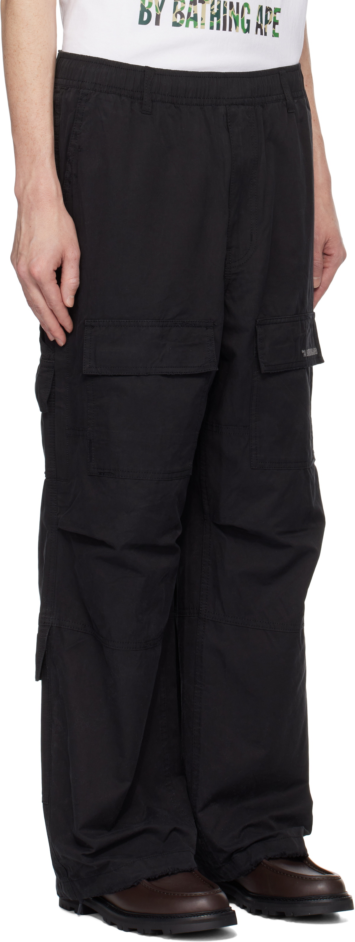 BAPE Black Used Relaxed Fit Cargo Pants A Bathing Ape