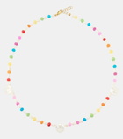 Roxanne First Disco 9kt gold choker with mother of pearl and sapphires