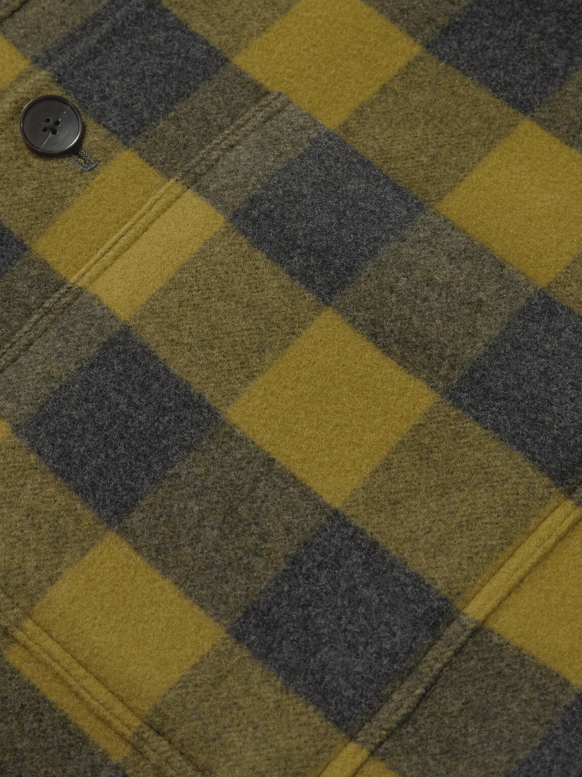 Mr P. - Checked Double-Faced Wool and Cashmere-Blend Chore Jacket - Green