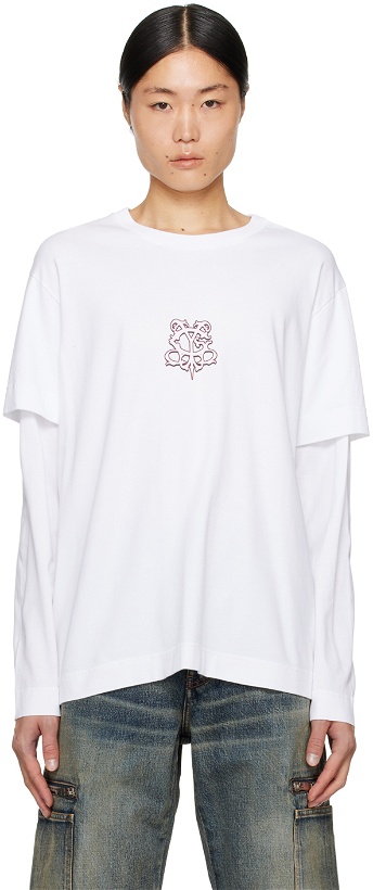 Photo: Givenchy White Layered Long Sleeve T-Shirt
