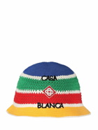 CASABLANCA - Striped Cotton Crochet Bucket Hat