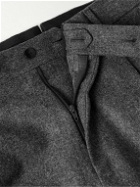Caruso - Slim-Fit Pleated Wool-Flannel Trousers - Gray