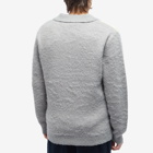 Beams Plus Men's Shaggy Panel Long Sleeve Polo Shirt in Grey