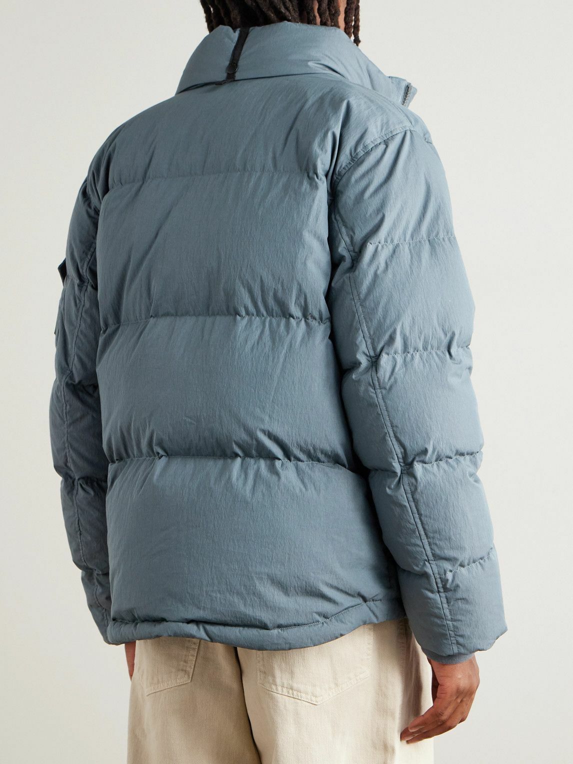 Rag & Bone - Logo-Appliquéd Quilted Cotton-Blend Shell Hooded Down Jacket - Blue