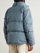 Rag & Bone - Logo-Appliquéd Quilted Cotton-Blend Shell Hooded Down Jacket - Blue
